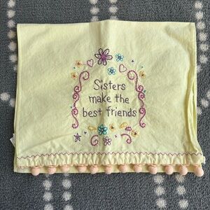 NATURAL LIFE - Sister Embroidered Kitchen Towel - Yellow and Purple